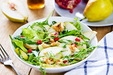 Image showing Pear with Pommegranate and Rocket salad
