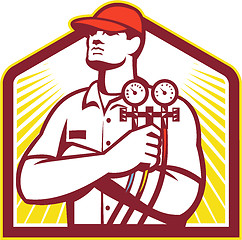 Image showing Heating and Cooling Refrigeration Technician Retro