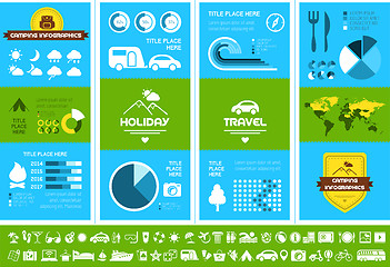 Image showing Flat Camping Infographic Template.