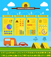 Image showing Flat Camping Infographic Template.