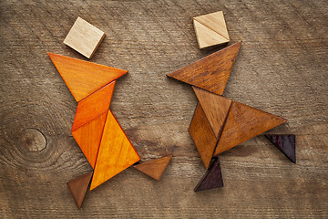Image showing dancing tangram figures