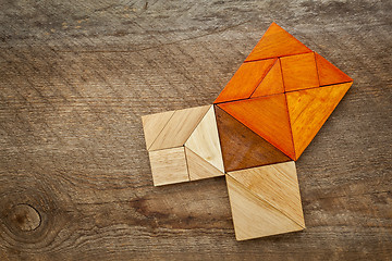 Image showing Pythagorean theorem in tangram puzzle