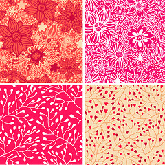 Image showing Set of four Happy valentines day backgrounds.