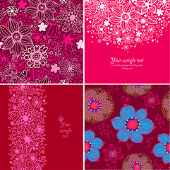 Image showing Set of four Happy valentines day backgrounds.