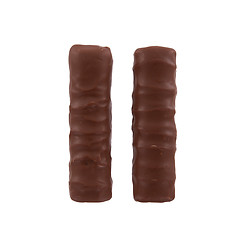 Image showing Closeup of small chocolate bars