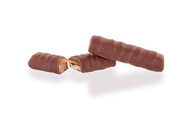 Image showing Closeup of small chocolate bars