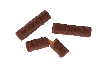 Image showing Closeup of small chocolate bars