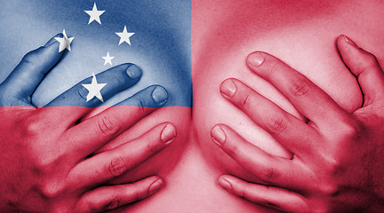 Image showing Hands covering breasts