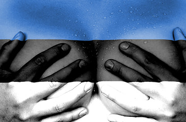 Image showing Hands covering breasts