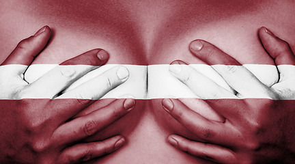 Image showing Hands covering breasts