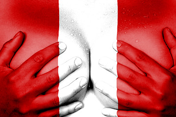 Image showing Hands covering breasts