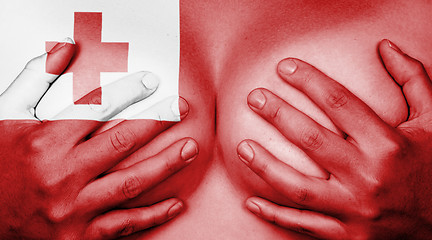 Image showing Hands covering breasts