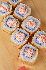 Image showing cream cheese and tobico sushi roll