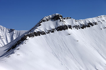 Image showing Off piste slope with traces of avalanches