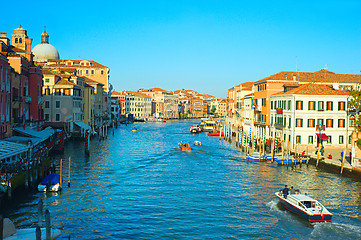 Image showing Gorgeous view on famous Venice Canal in the sunset light