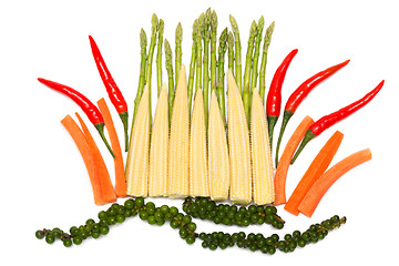 Image showing fresh vegetables and spices