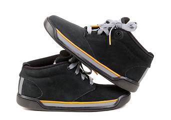 Image showing black suede shoes