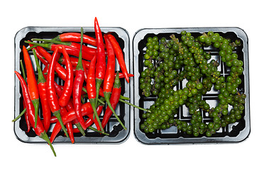 Image showing red and black pepper