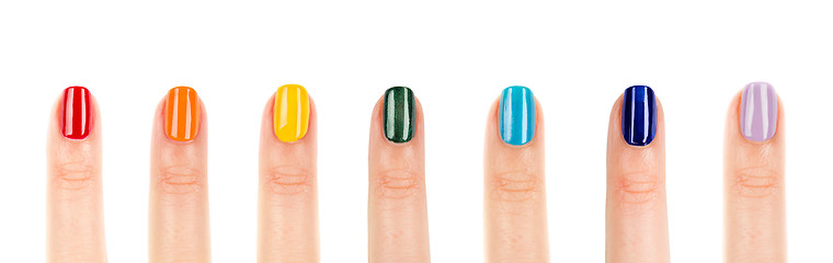 Image showing rainbow Nails