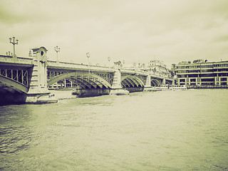 Image showing Vintage sepia River Thames in London