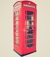 Image showing Vintage look London telephone box