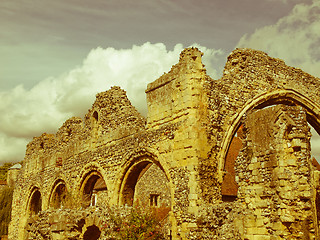 Image showing Retro looking St Augustine Abbey in Canterbury