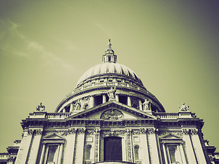 Image showing Vintage sepia St Paul Cathedral, London