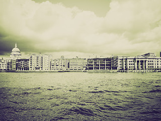 Image showing Vintage sepia River Thames in London