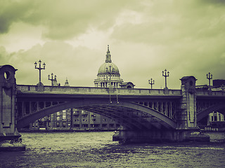 Image showing Vintage sepia River Thames in London