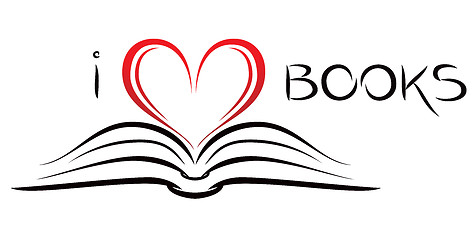 Image showing I love books