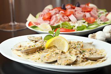 Image showing Pasta with Clams Dish