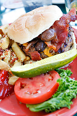 Image showing Gourmet Bacon Burger