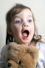 Image showing Girl with Her Teddy Bear