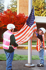 Image showing Flag raising.