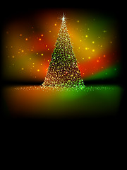 Image showing Abstract golden christmas tree. EPS 10