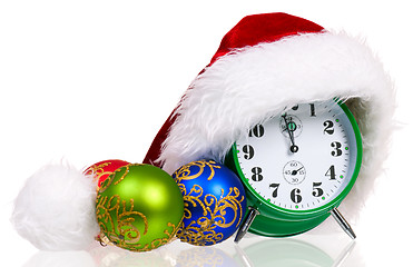 Image showing Alarm clock with santa hat