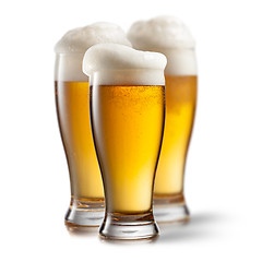 Image showing Beer in glasses isolated on white background