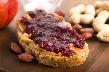 Image showing Peanut Butter and Jelly Sandwich