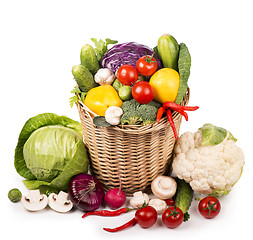 Image showing Collection of fresh vegetables