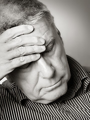 Image showing 	Senior man with a headache