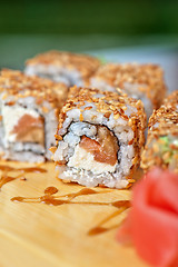 Image showing sesame sushi rolls