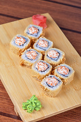 Image showing cream cheese and tobico sushi roll