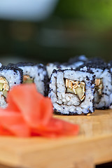 Image showing tobico sushi rolls