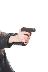 Image showing Woman's hands with gun