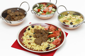 Image showing Beef curry and kadais