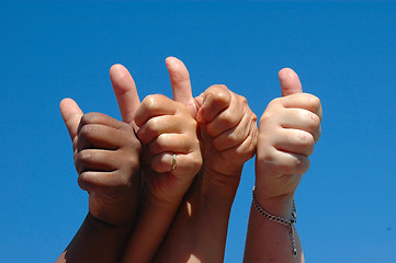 Image showing Thumbs up hands