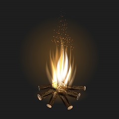 Image showing bonfire on black background