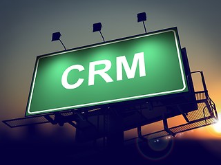 Image showing CRM - Billboard on the Sunrise Background.