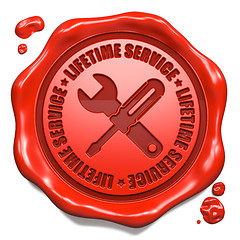 Image showing Lifetime Service - Stamp on Red Wax Seal.