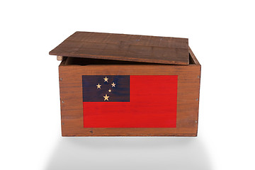 Image showing Wooden crate isolated on a white background